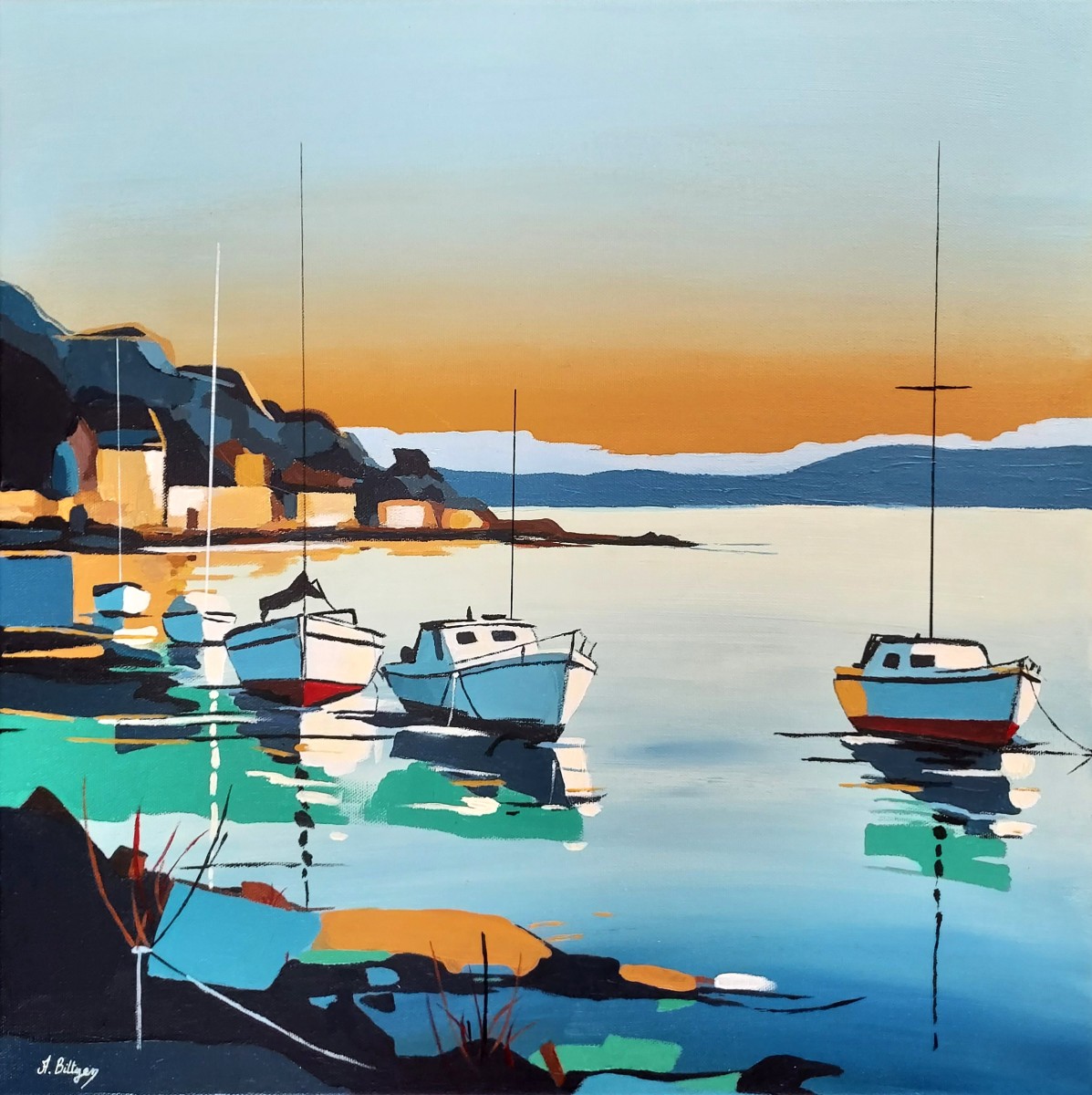 Golden Hour Dock, de Axelle Biltgen The Art Cycle