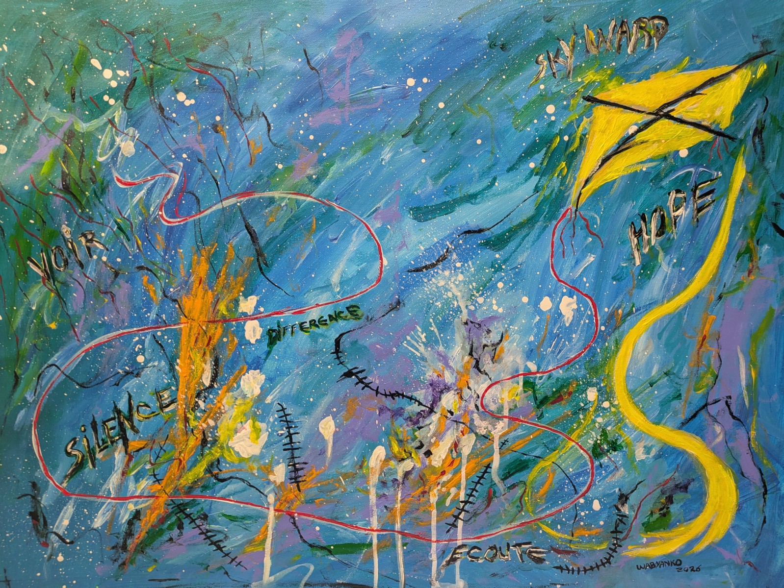 Fils rouges silencieux - Ciel Recousu, de Wabyanko The Art Cycle