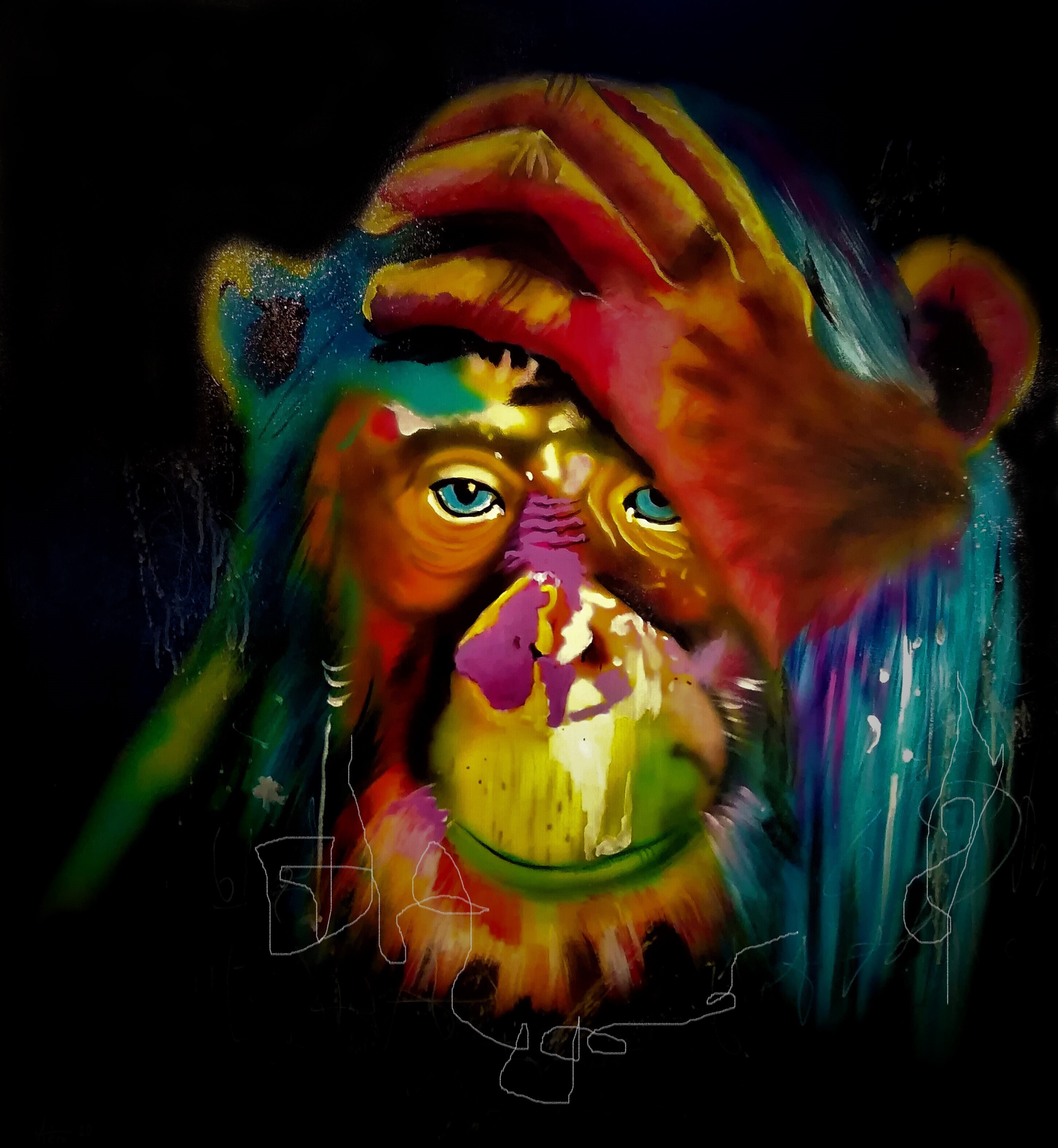 Singe, de Michel Ruelle dit Aero The Art Cycle
