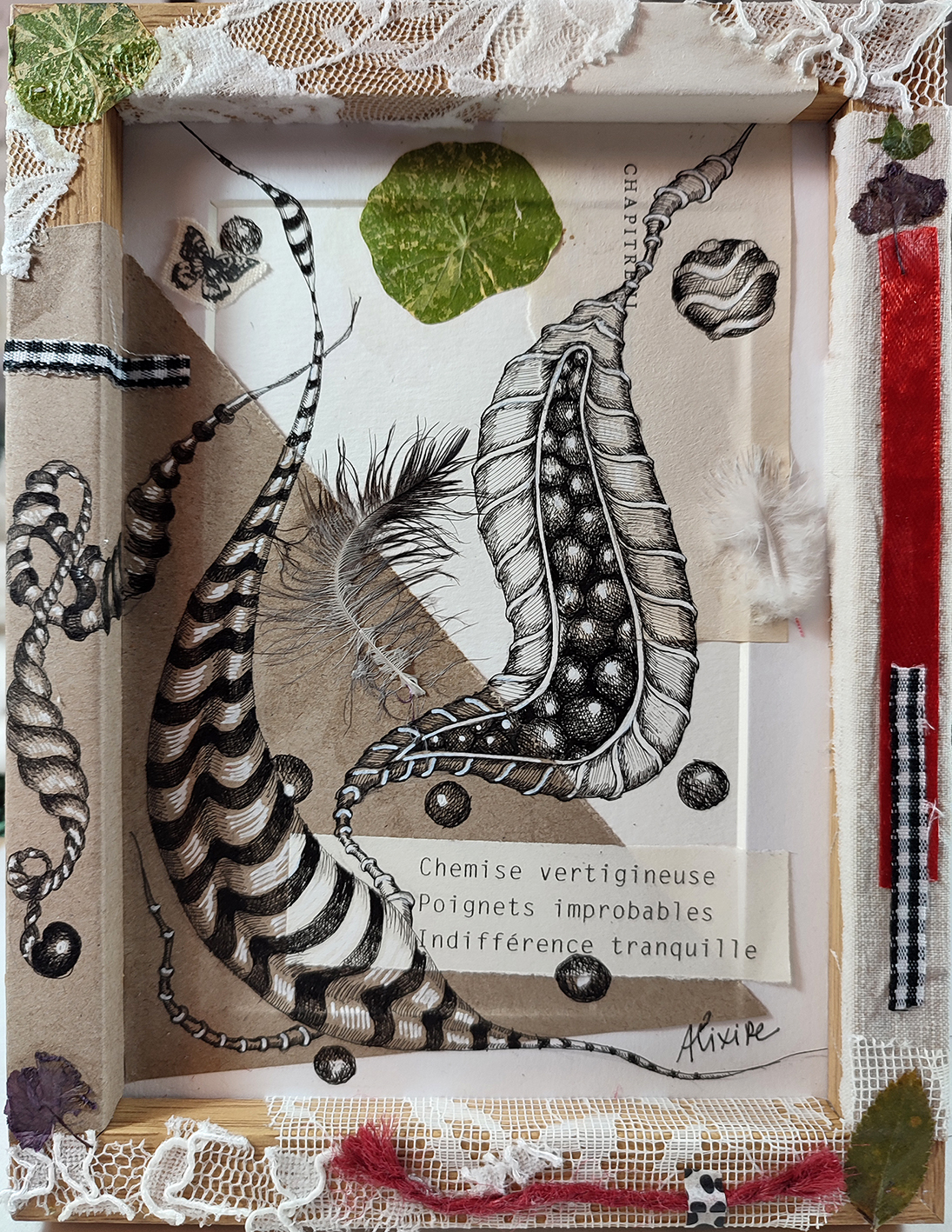 alixire chemisevertigineuse dessincollagebroderietableauenrelief abstrait theartcycle photo_principale.jpg The Art Cycle