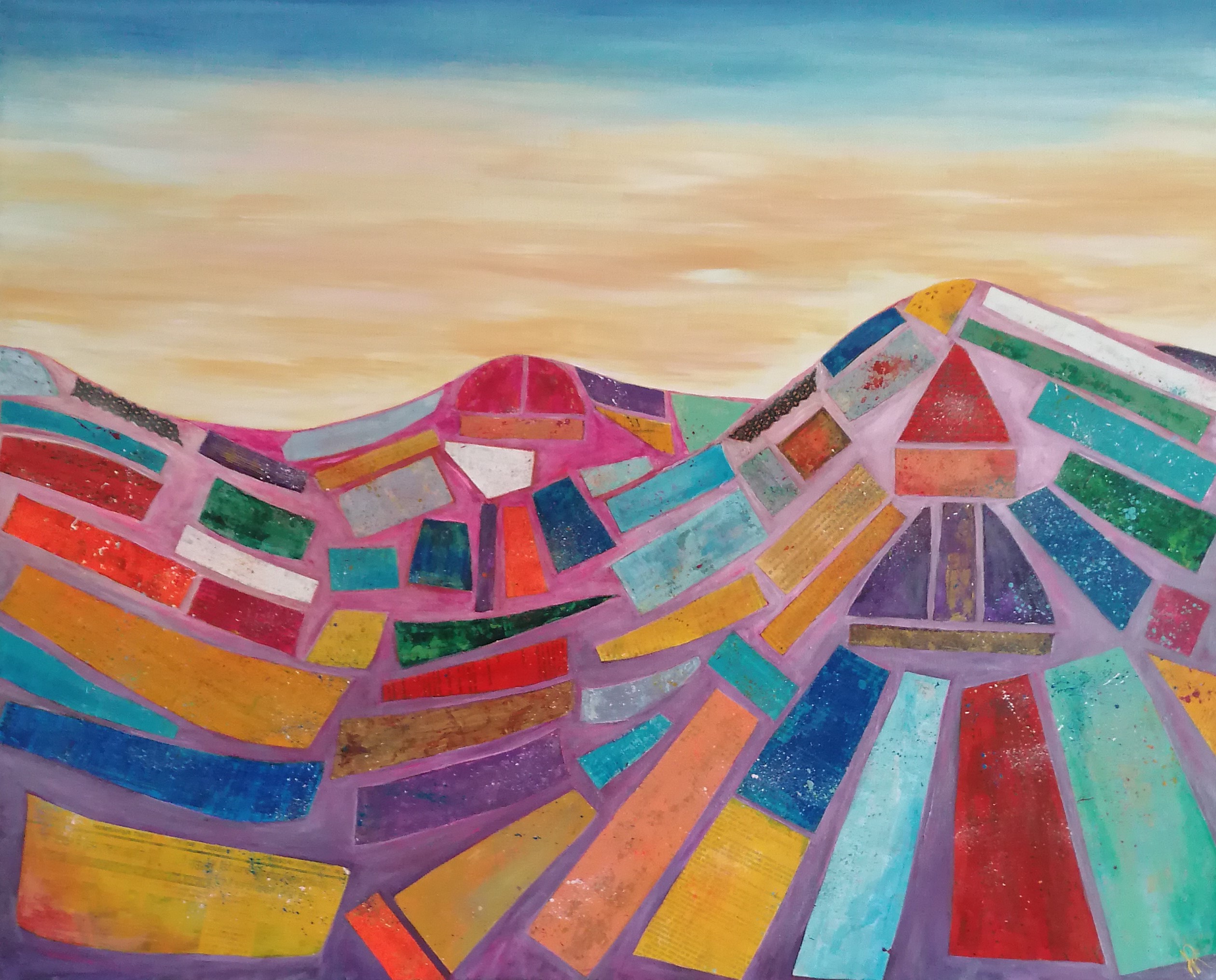 annerobin lesmontagnesarcenciel peinturecollage paysage theartcycle photo_principale.jpg The Art Cycle