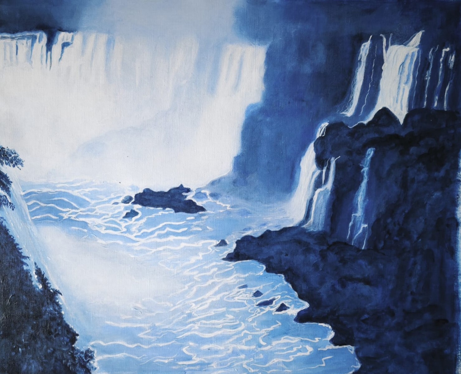 Chutes d'Iguazu indigo, de Annie Darmon Tetart The Art Cycle