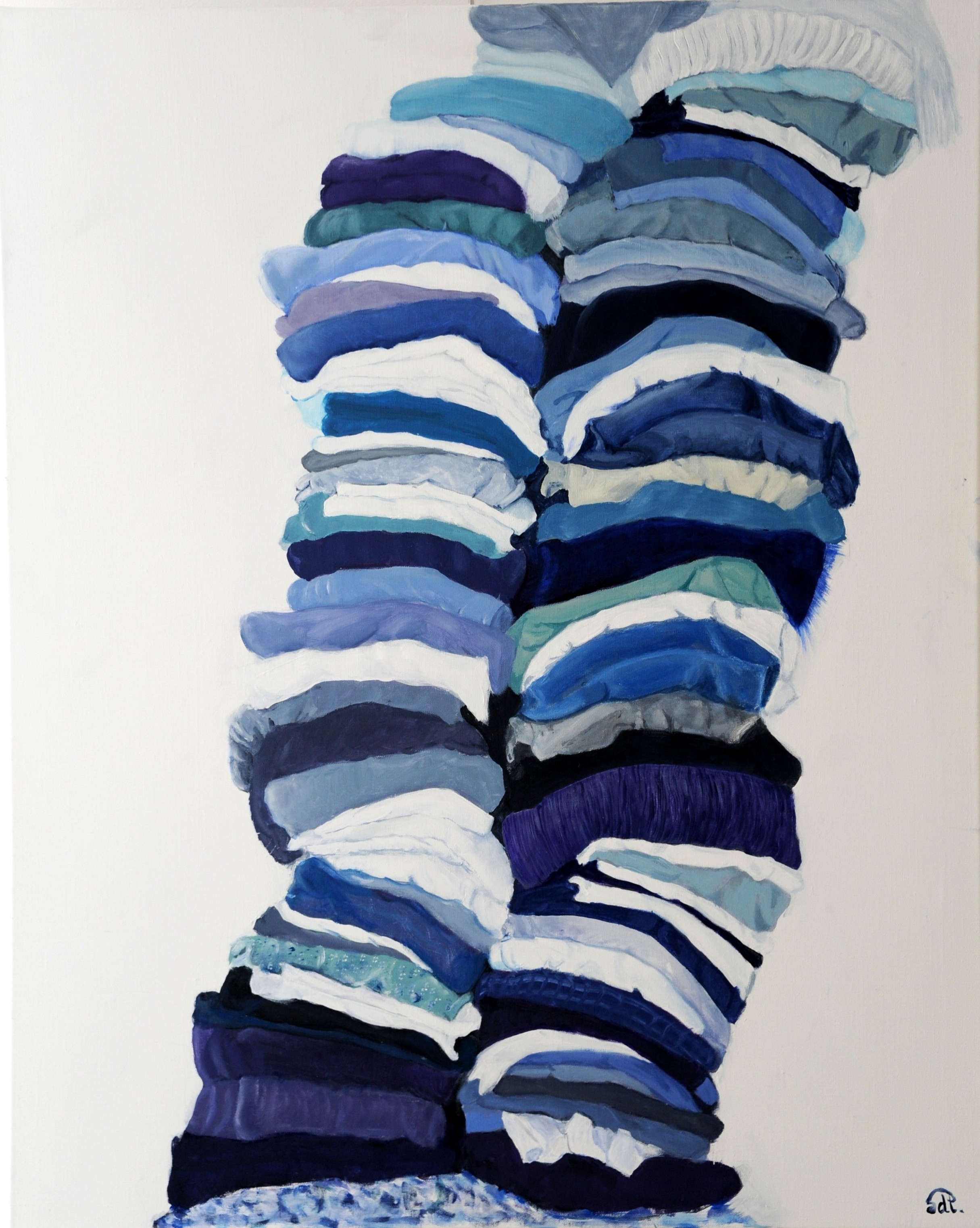 Tas de pulls bleus, de Annie Darmon Tetart The Art Cycle