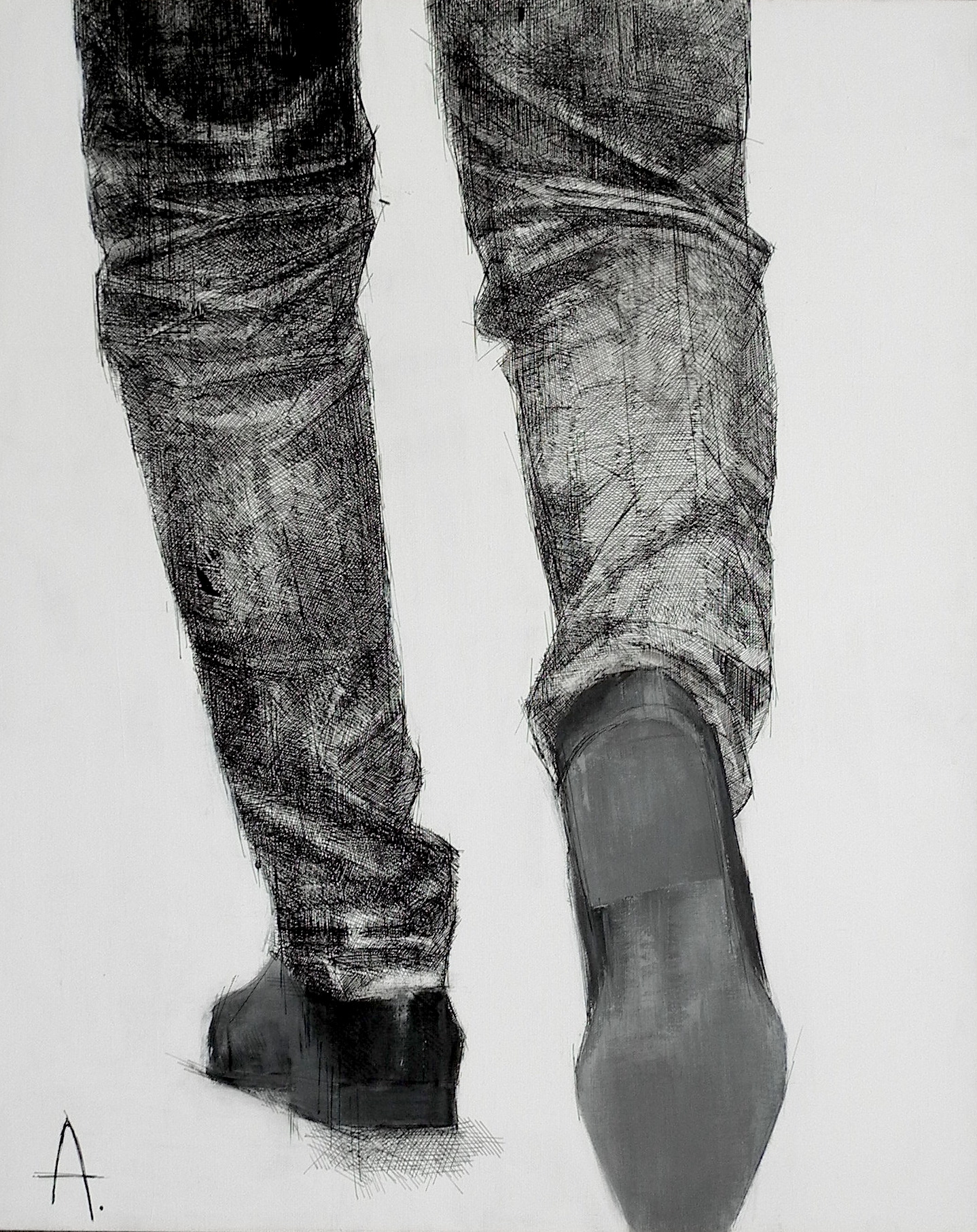 Encre grattée et souliers noirs, de Astrid Steenbrink The Art Cycle