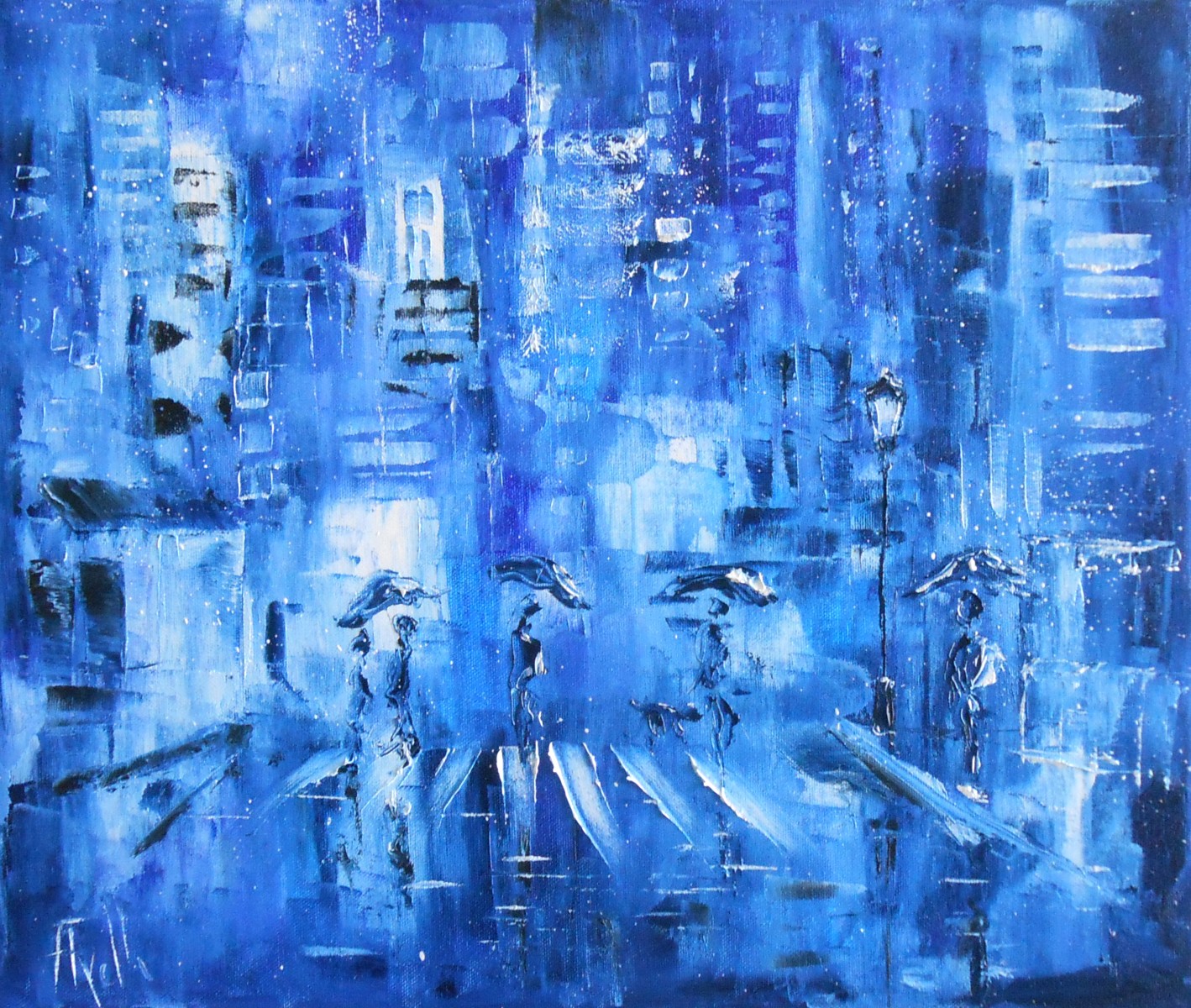 Rain over blue city, de Axelle Bosler The Art Cycle