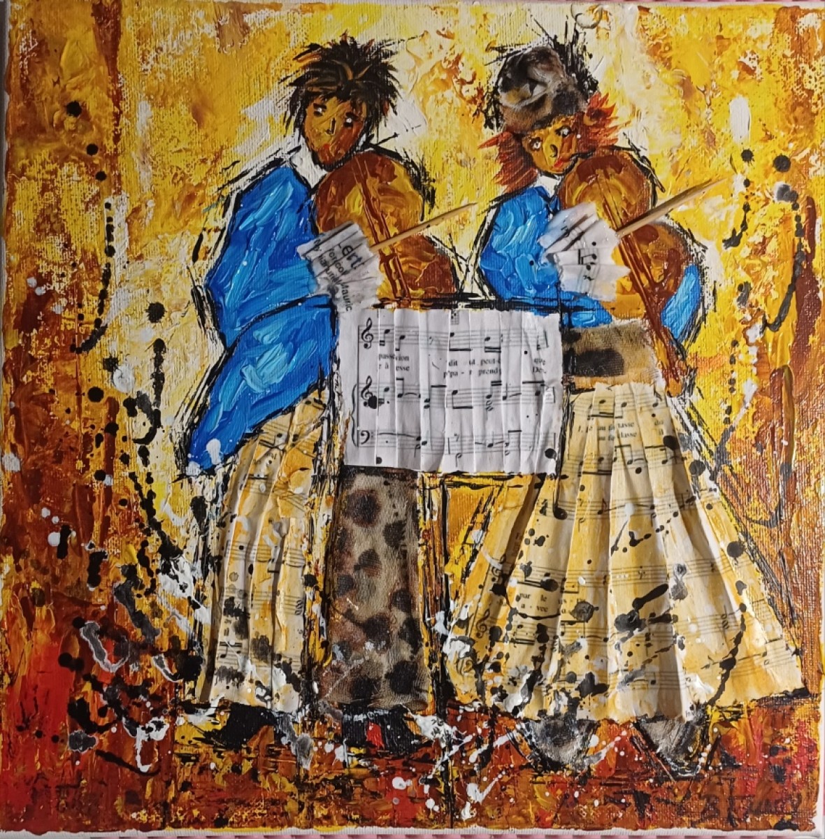 Le couple de musiciens, de Christiane Guerry The Art Cycle