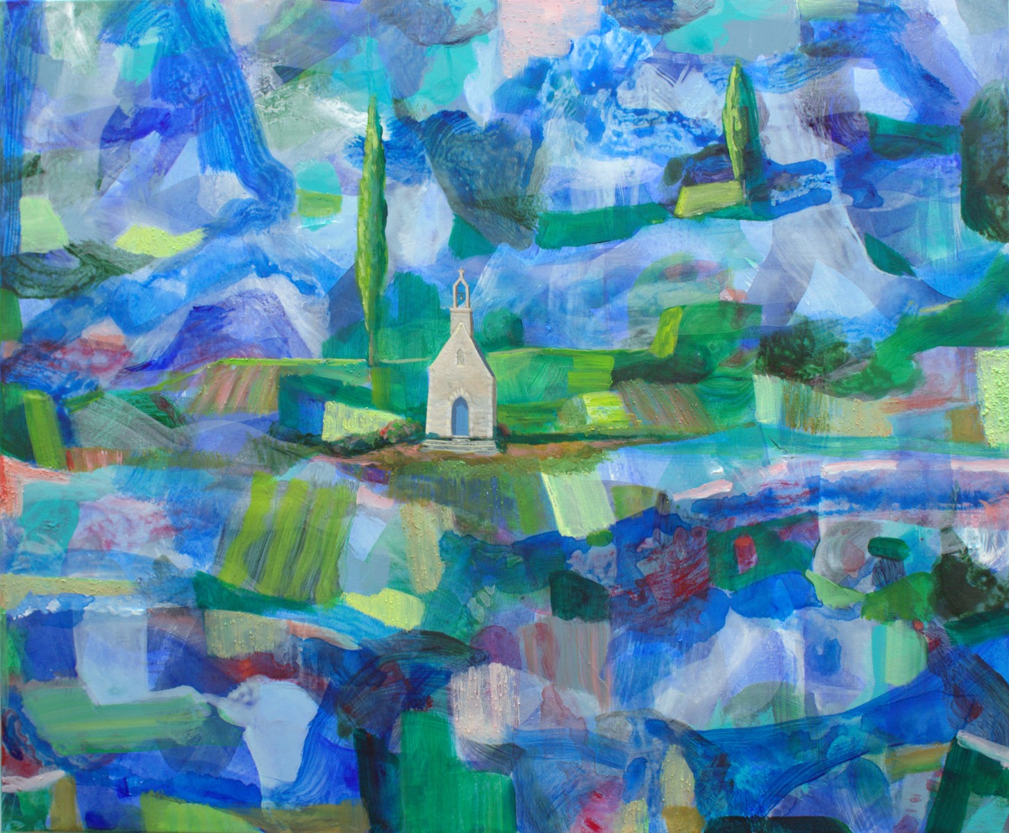 Chapelle, perdue dans le paysage délavé, de François Pagé The Art Cycle