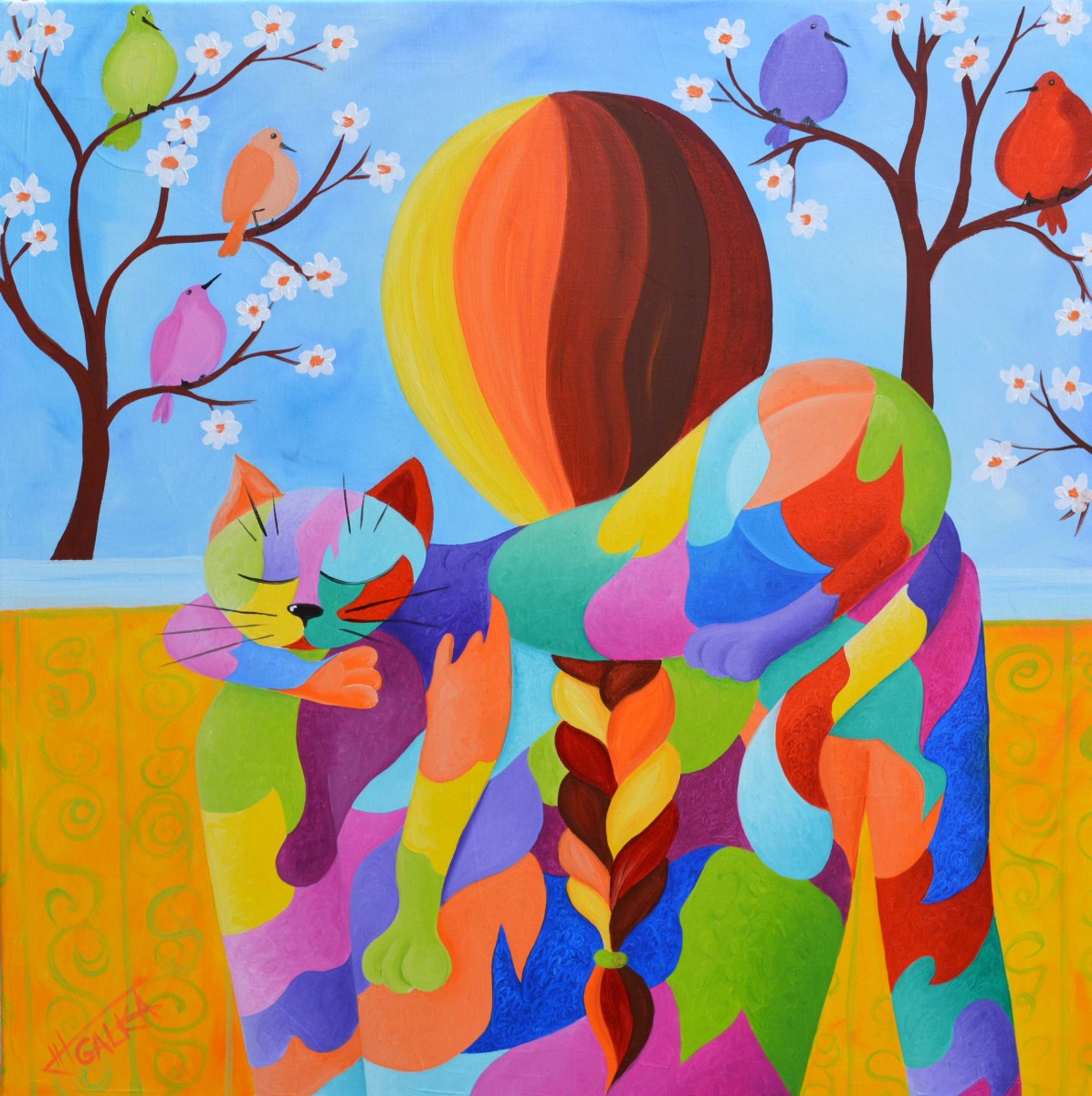 Chat perche, de Galka The Art Cycle