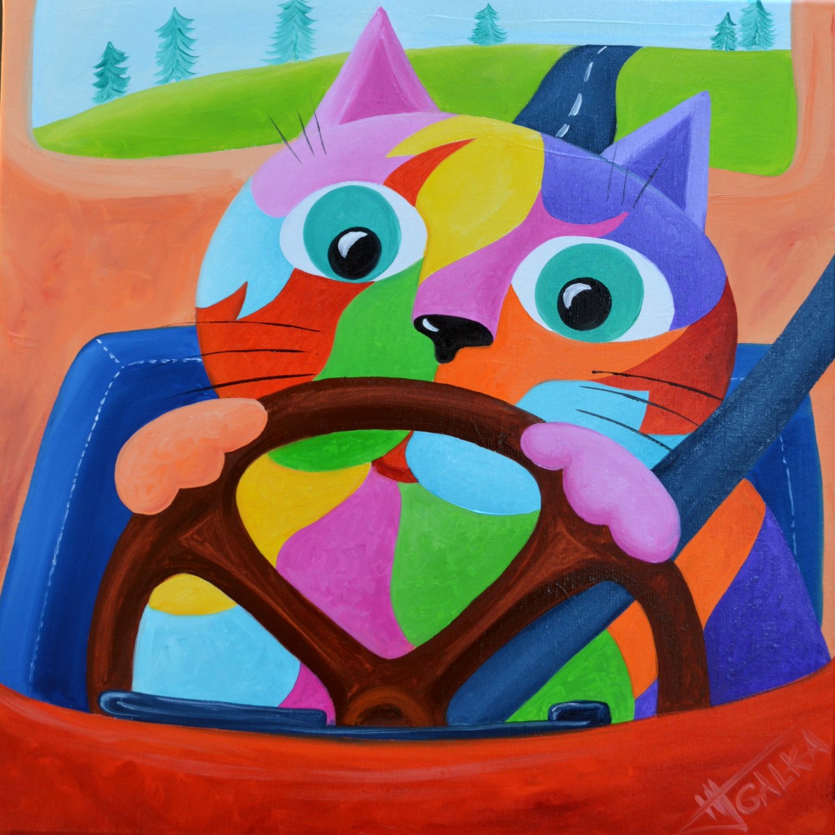 Chat roule, de Galka The Art Cycle