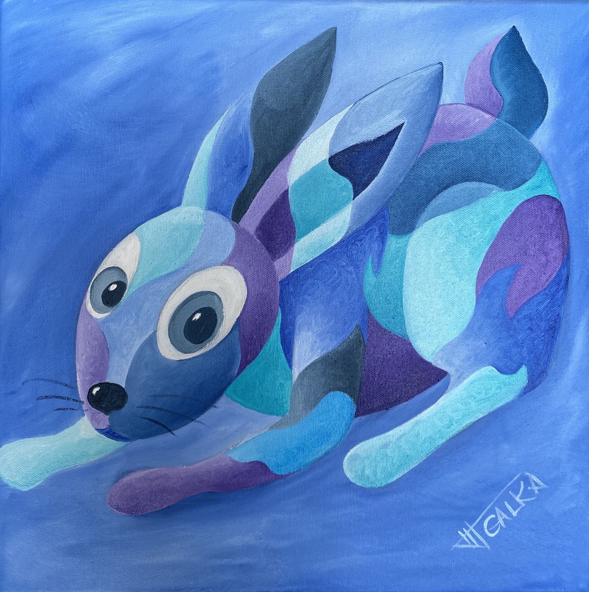 Lapin bleu, de Galka The Art Cycle