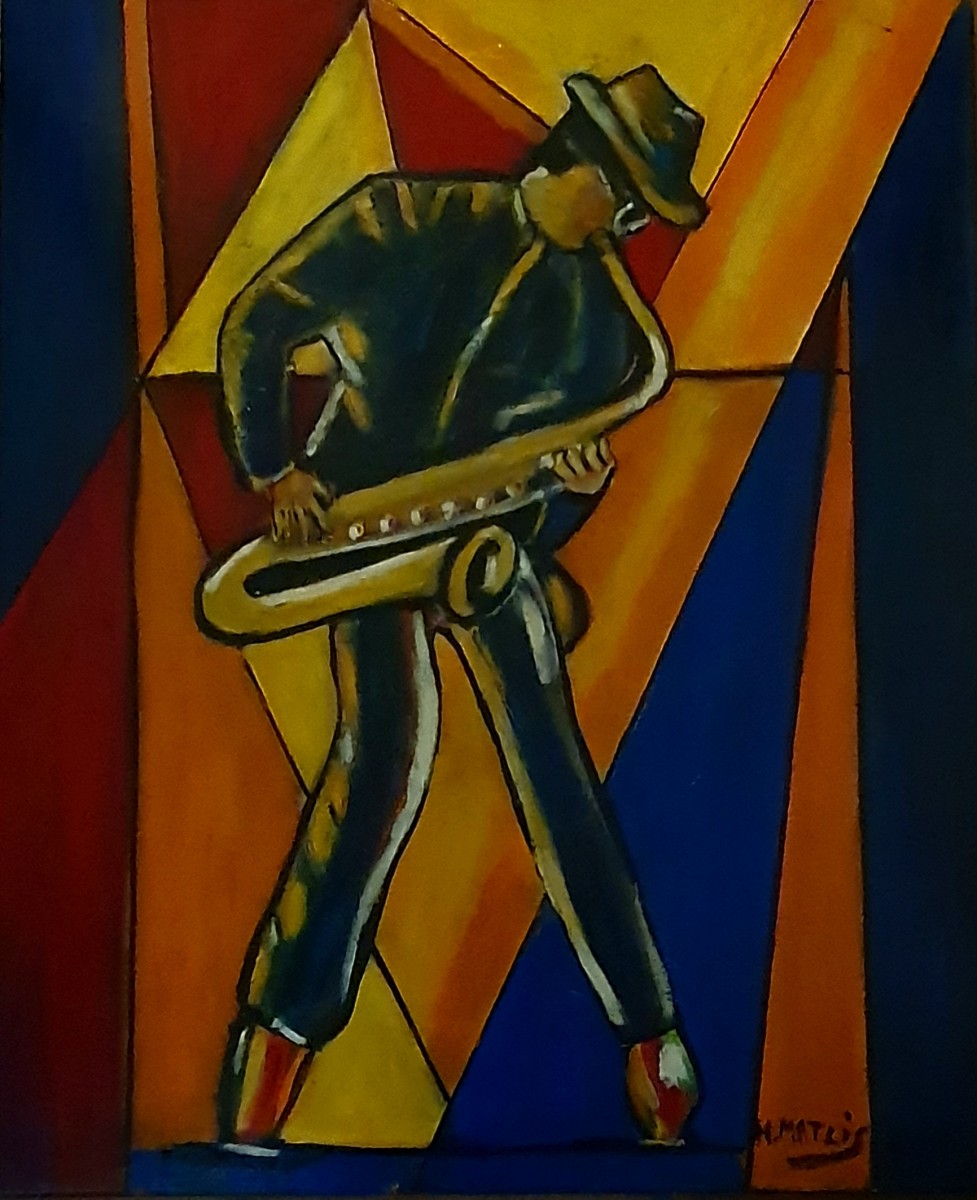 Saxophonist bleu, de Helene Matlis The Art Cycle