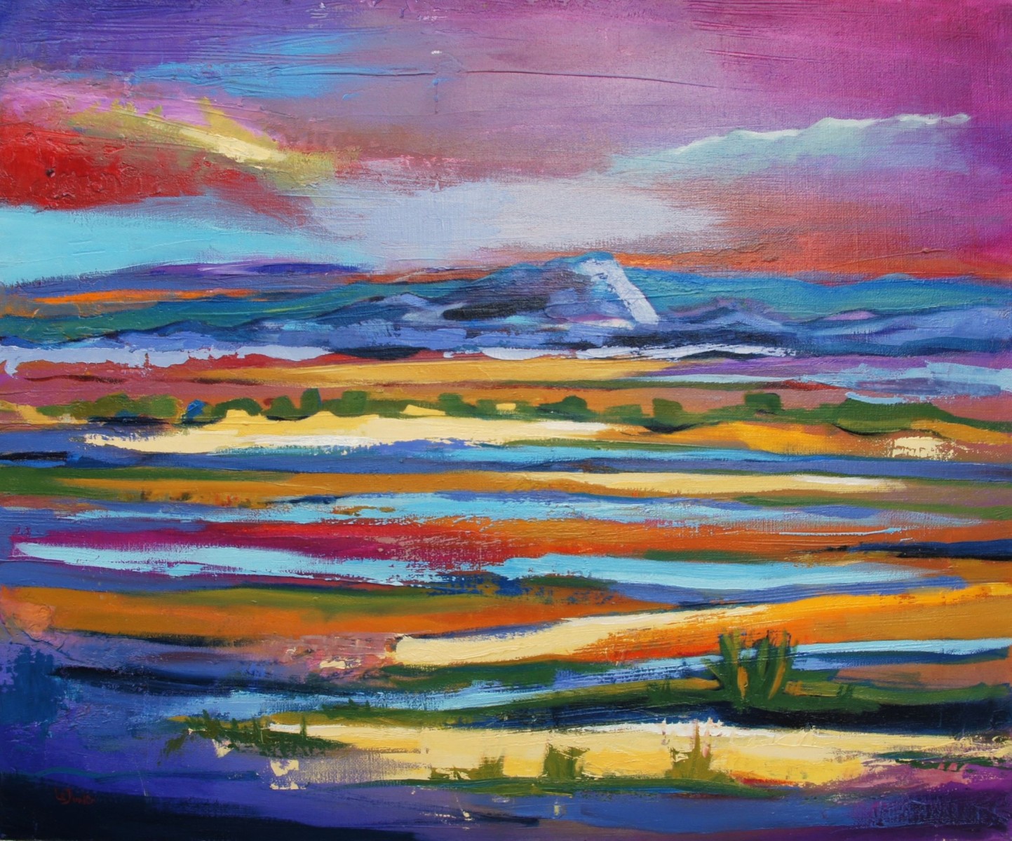 Le Pic Saint-Loup vu des étangs, de Le Junter The Art Cycle