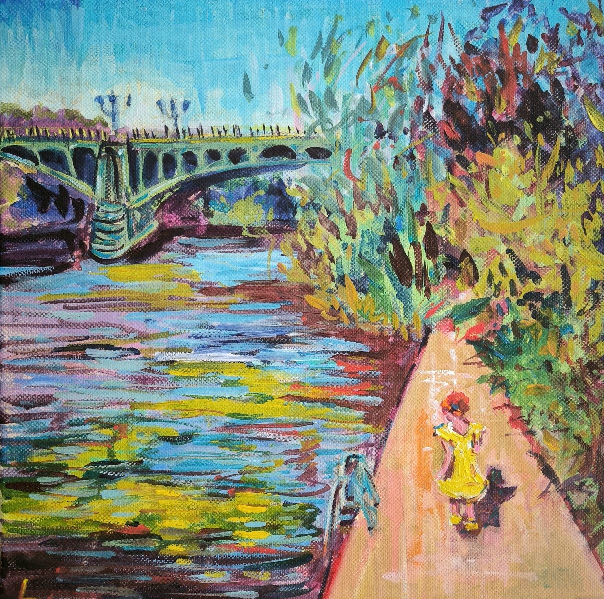 Mathilde au bord de la Marne, fin d’été, de Linda Clerget The Art Cycle