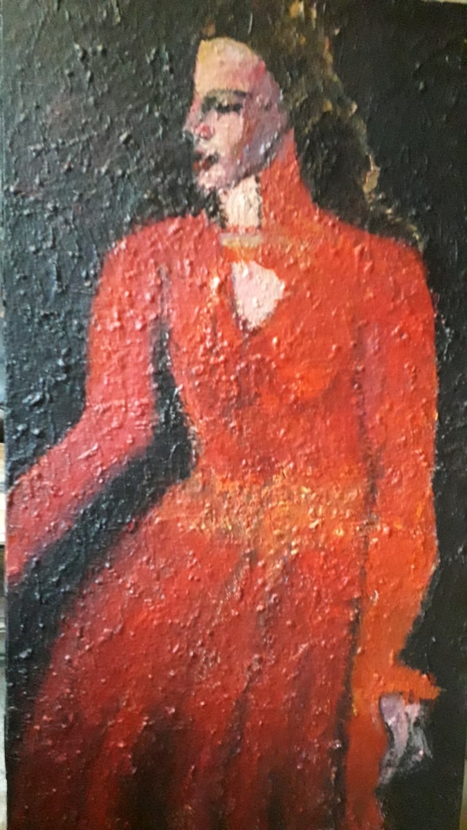 Femme à la robe rouge, de Marc de Moulins The Art Cycle