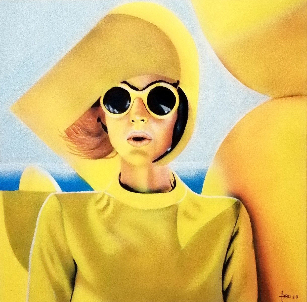 Yellow girl, de Michel Ruelle dit Aero The Art Cycle
