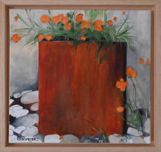 Quand le corten invite l'eschsholtzia, de Alain Rouschmeyer The Art Cycle