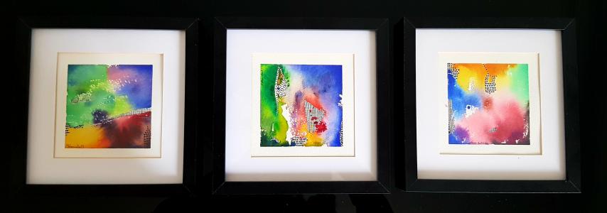 Triptyque 3 Aquabstractions 7 à 9, de Clémence  Bedu The Art Cycle