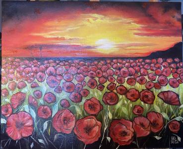 Coucher de soleil aux coquelicots, de Daniel Ackermann The Art Cycle