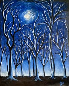 Arbres au clair de lune, de Daniel Ackermann The Art Cycle