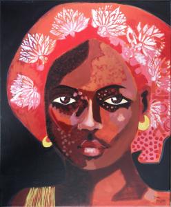Femme au turban rouge, de Dominique Drujon The Art Cycle