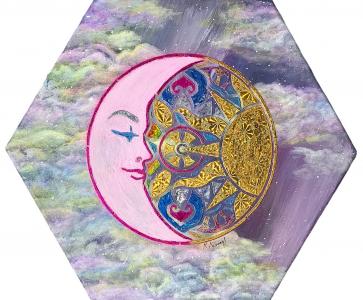 Rencontre du soleil avec la lune, de Florence Féraud Aiglin The Art Cycle