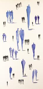 Silhouettes bleues B, de Frederique Marteau The Art Cycle