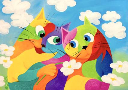 Les namoureux chats, de Galina Malfoy Navodnitchaia The Art Cycle