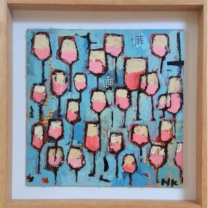 Verres de rosés sur fond bleu, de Germain Henneka The Art Cycle