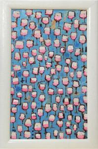 Verres de rosé sur fond bleu vertical, de Germain Henneka The Art Cycle