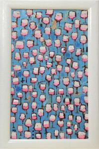 Verres de rosé sur fond bleu vertical, de Germain Henneka The Art Cycle