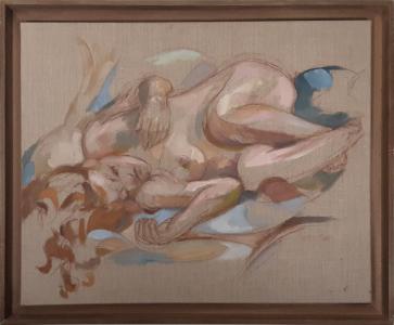 Nu féminin sur toile en lin 2, de Harry Boudchicha The Art Cycle