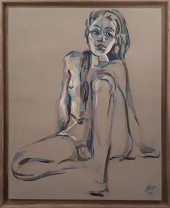 Nu féminin sur toile en lin 6, de Harry Boudchicha The Art Cycle