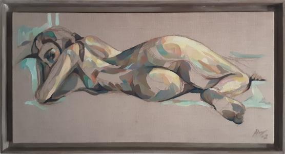 Nu féminin sur toile en lin 7, de Harry Boudchicha The Art Cycle
