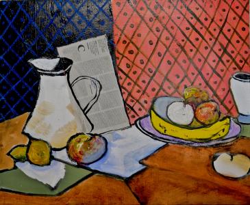 Fruits et journal, de Jean Michel Barrois The Art Cycle