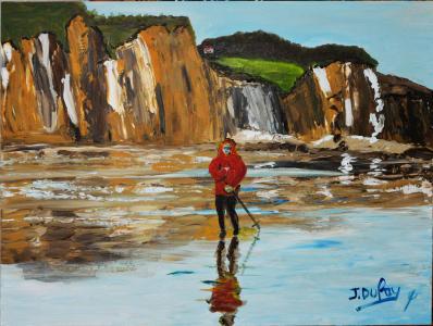 La promeneuse au ciré rouge, de Jerome Dufay The Art Cycle