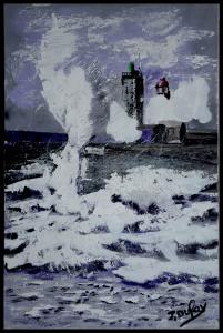 Tempête sur la jetée de Fécamp, de Jerome Dufay The Art Cycle