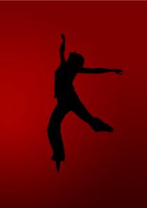 Danse spatialiste sur fond rouge 01, de Laurent Paillier The Art Cycle