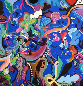 Bouquet de couleur carré, de Nancy Gabel The Art Cycle