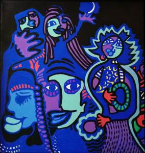 Visages bleus, de Nancy Gabel The Art Cycle