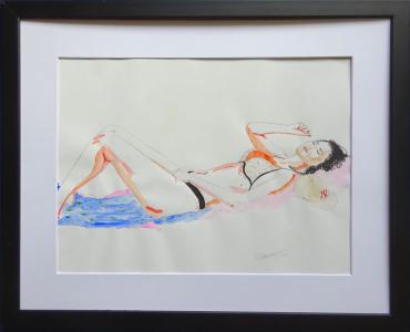 Nice aquarelle érotique, de Thierry Démure Di Nicola The Art Cycle