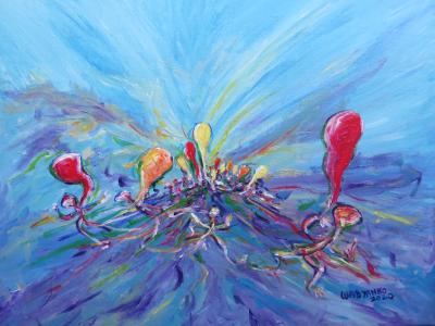 Ballons abstraits bleus, de Wabyanko . The Art Cycle