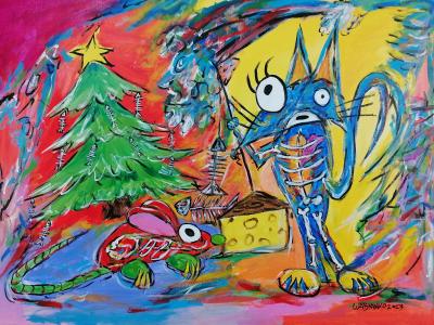 Chat matin de Noël, de Wabyanko . The Art Cycle