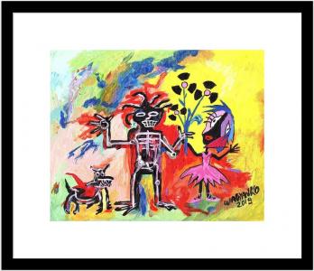 Garcon chien danseuse hommage Basquiat, de Wabyanko . The Art Cycle