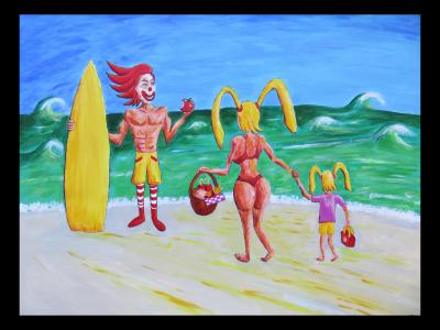 Happy Family love burger, de Wabyanko . The Art Cycle