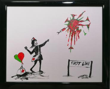 Hommage infirmières Virus, de Wabyanko . The Art Cycle