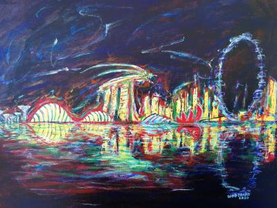Singapore dragon skyline, de Wabyanko . The Art Cycle