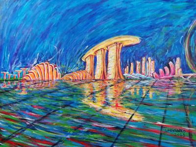 Singapore Marina skyline 2021, de Wabyanko . The Art Cycle