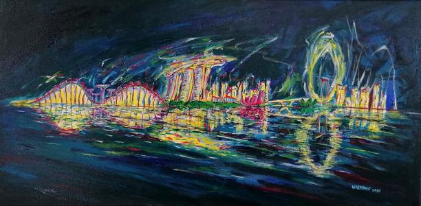Singapore Marina skyline 2023, de Wabyanko . The Art Cycle