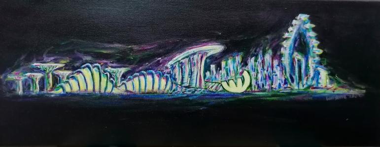 Singapore Marina skyline neon, de Wabyanko . The Art Cycle