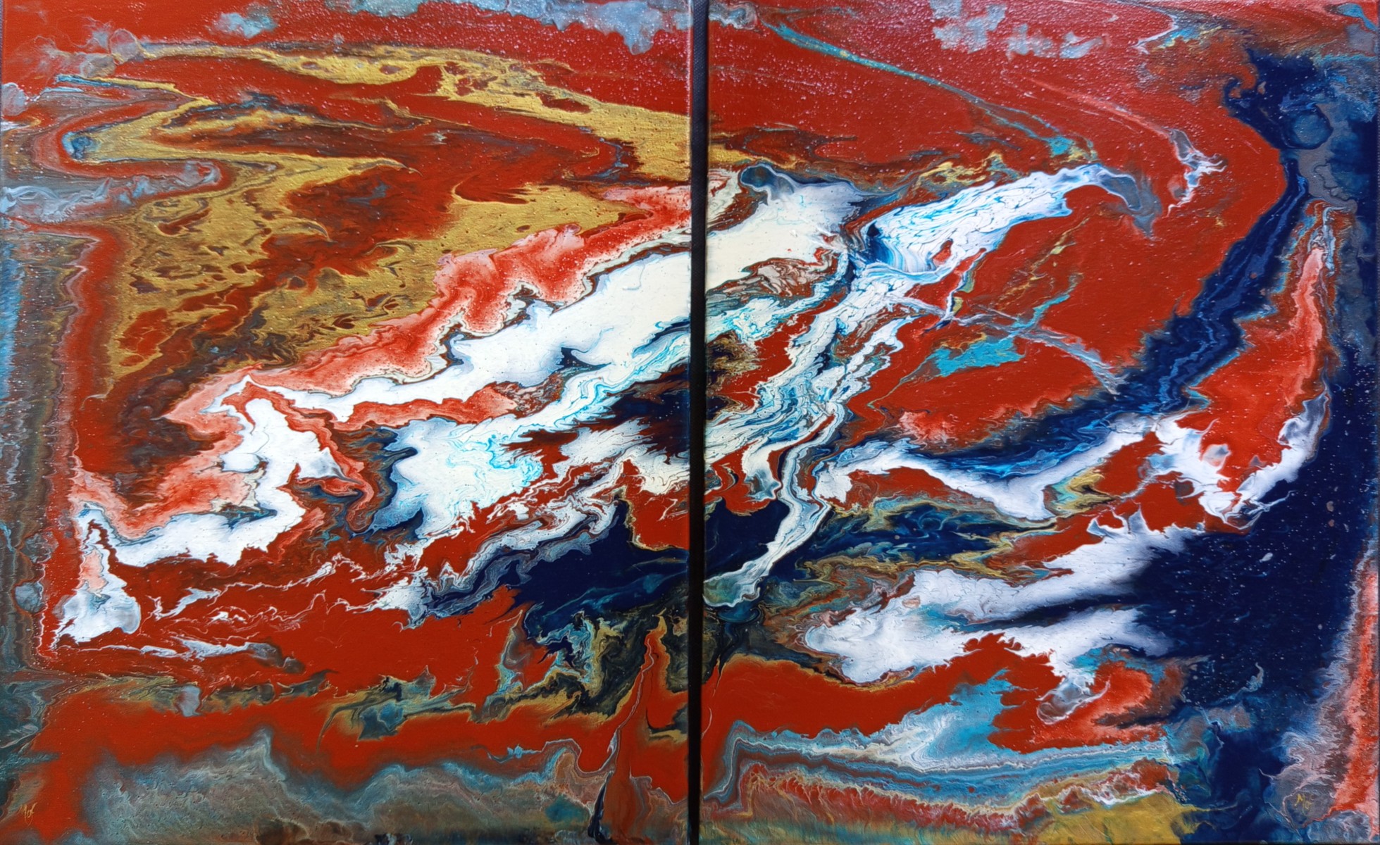 Diptyque Chaos, de Mof Fluid Art The Art Cycle